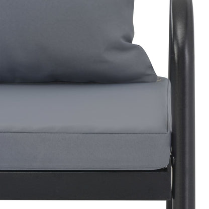 2 Seater Patio Sofa with Cushions Gray Aluminum