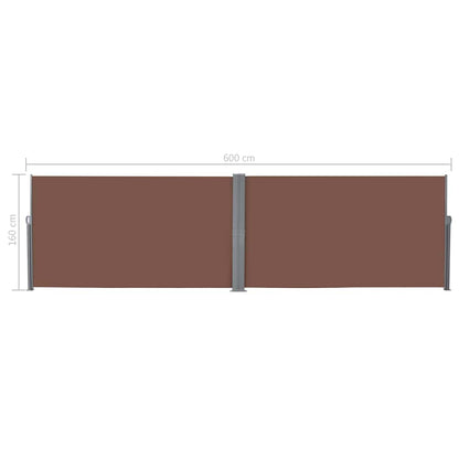 Retractable Side Awning 160x600 cm Brown