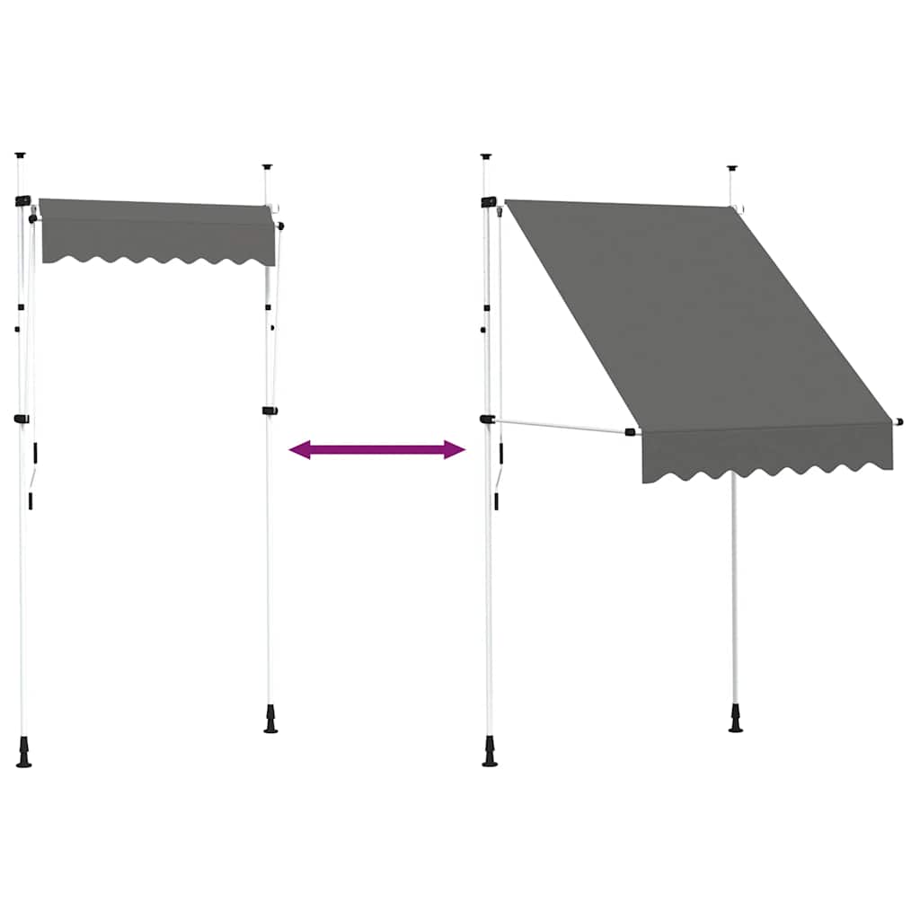 143687 vidaXL Manual Retractable Awning 150 cm Anthracite
