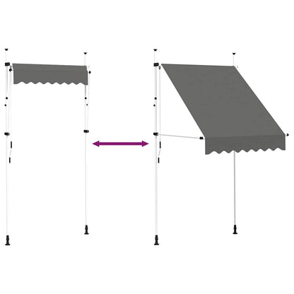 143687 vidaXL Manual Retractable Awning 150 cm Anthracite
