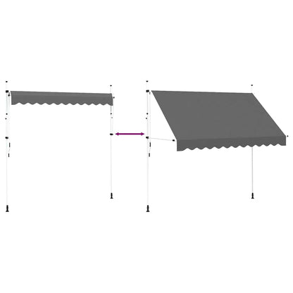 143690 vidaXL Manual Retractable Awning 300 cm Anthracite