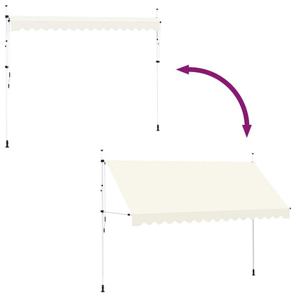 143698 vidaXL Manual Retractable Awning 400 cm Cream