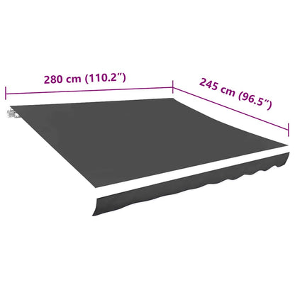 Awning Top Sunshade Canvas Anthracite 3x2.5 m