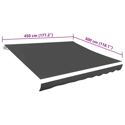 Awning Top Sunshade Canvas Anthracite 4.5x3 m