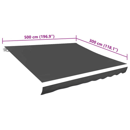 Awning Top Sunshade Canvas Anthracite 500x300 cm