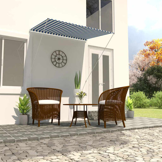 143746 vidaXL Retractable Awning 150x150 cm Blue and White