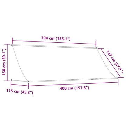 Retractable Awning 400x150 cm Blue and White