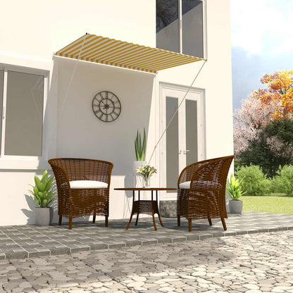 143752 vidaXL Retractable Awning 150x150 cm Yellow and White