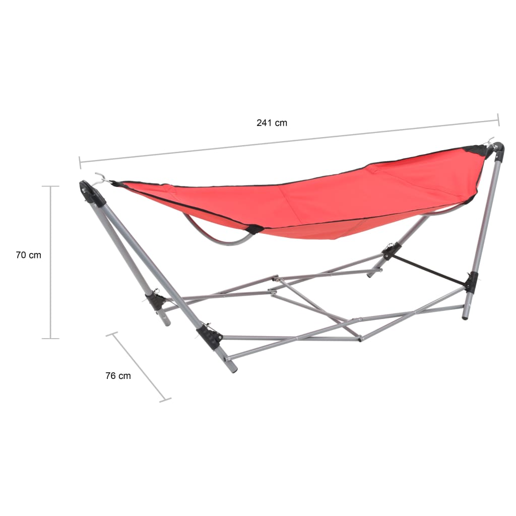 Hammock with Foldable Stand Red