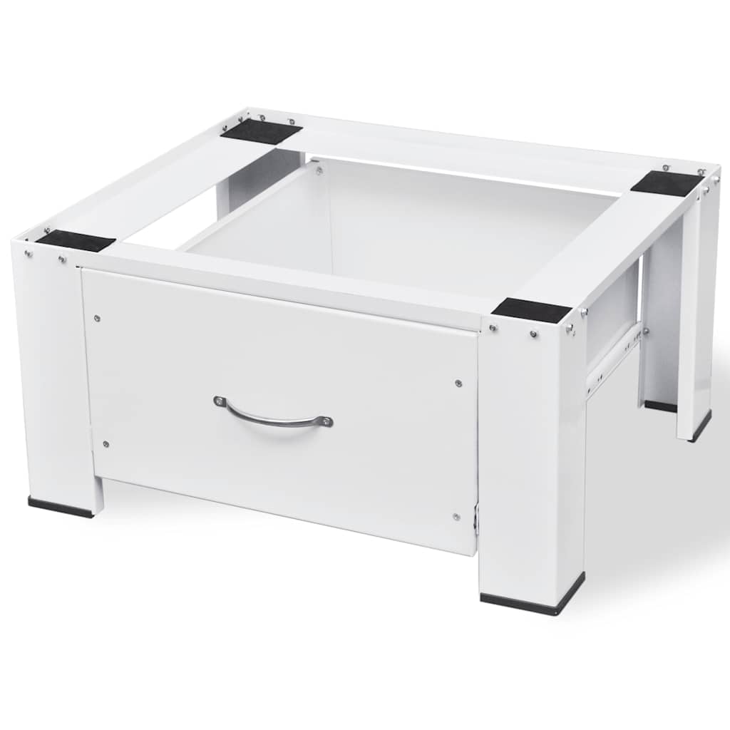 275393 vidaXL Pedestal for Washing Machine White with Drawer (50448)
