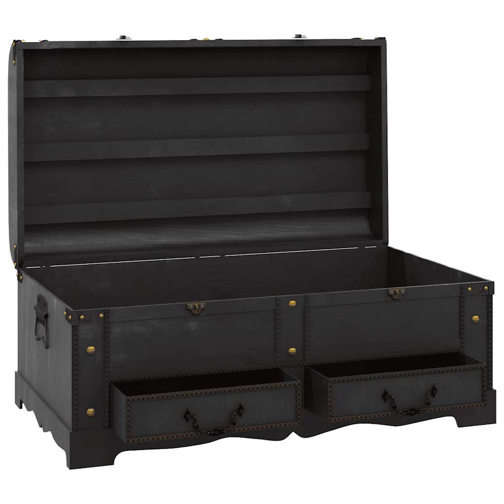 275394 vidaXL Treasure Chest Wood Black 90x51x42 cm(60797)