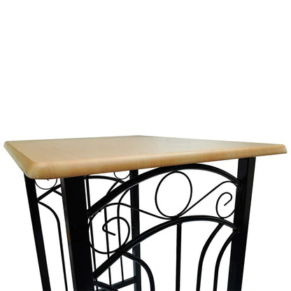 275403 vidaXL Bar Table and Stool Set 3 Pieces Wood and Steel (240095)