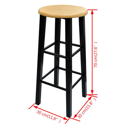 275403 vidaXL Bar Table and Stool Set 3 Pieces Wood and Steel (240095)