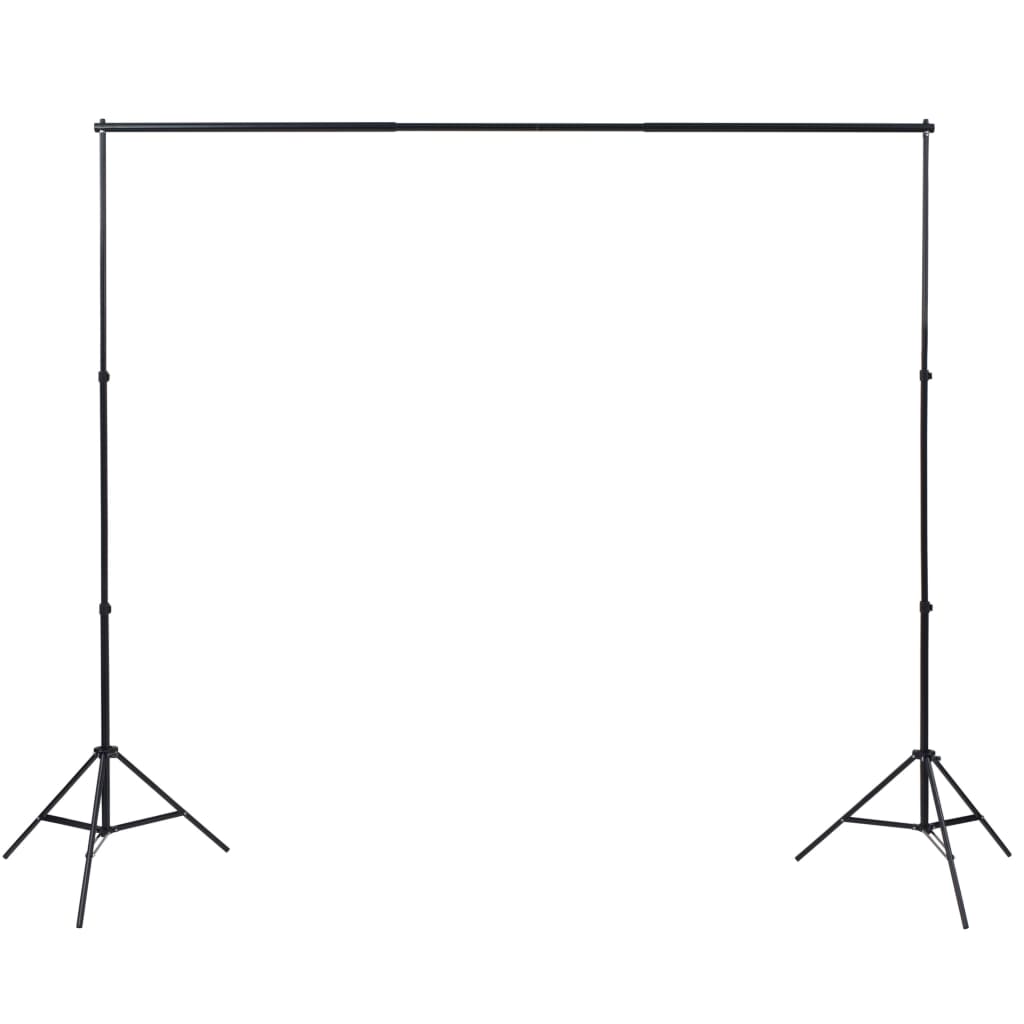 Photo Studio Kit with 3 Cotton Backdrops Adjustable Frame 3x3 m