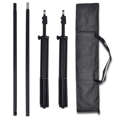 Photo Studio Kit with 3 Cotton Backdrops Adjustable Frame 3x5m