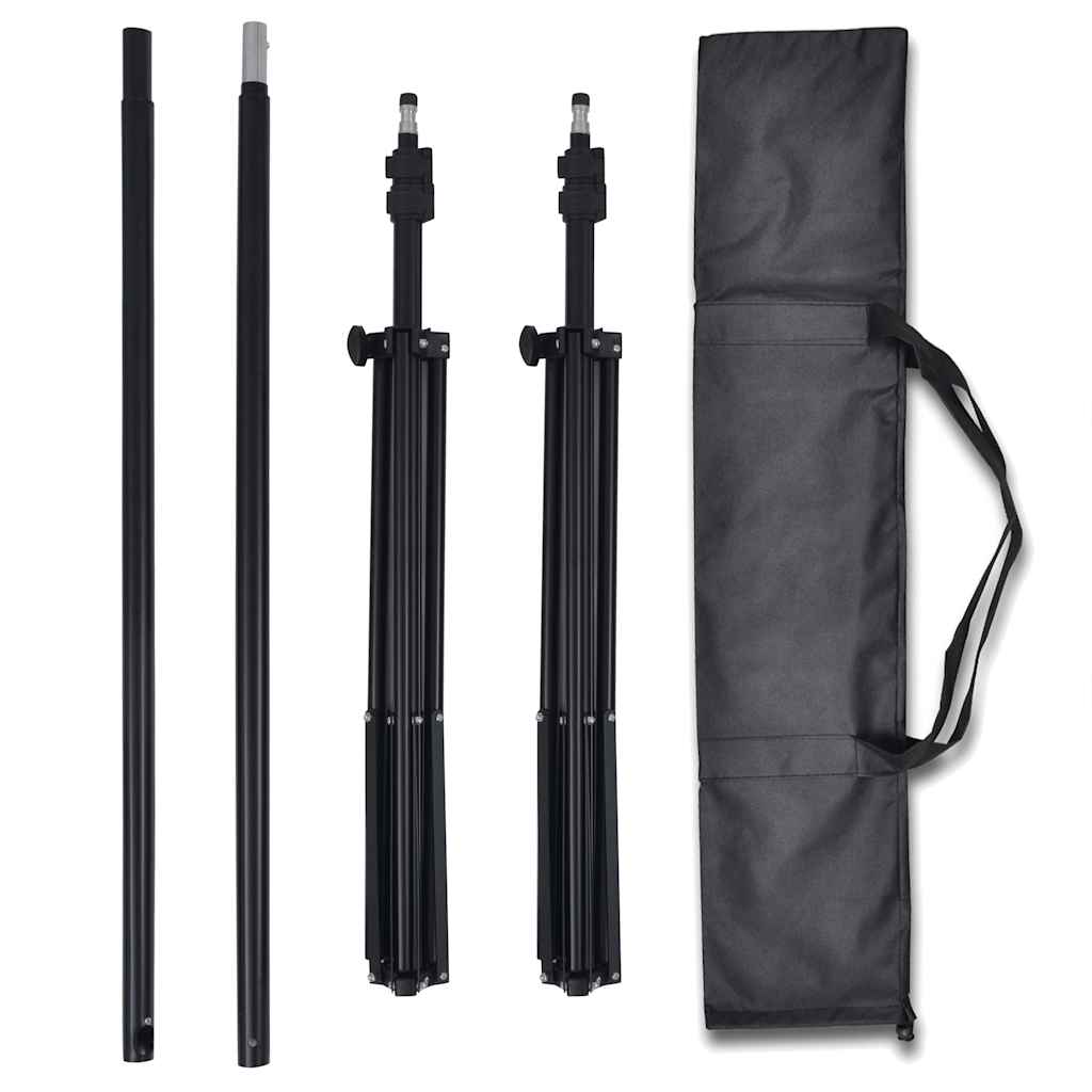 Photo Studio Kit with 3 Cotton Backdrops Adjustable Frame 3x6 m