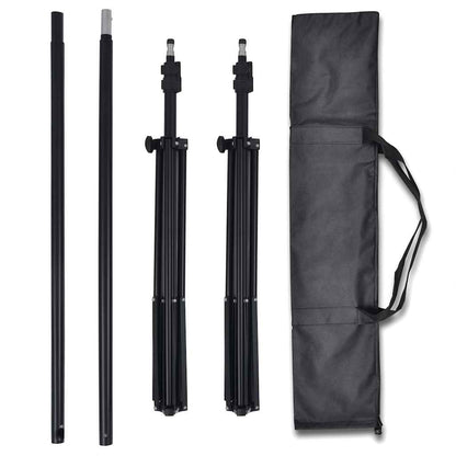Photo Studio Kit with 3 Cotton Backdrops Adjustable Frame 3x6 m