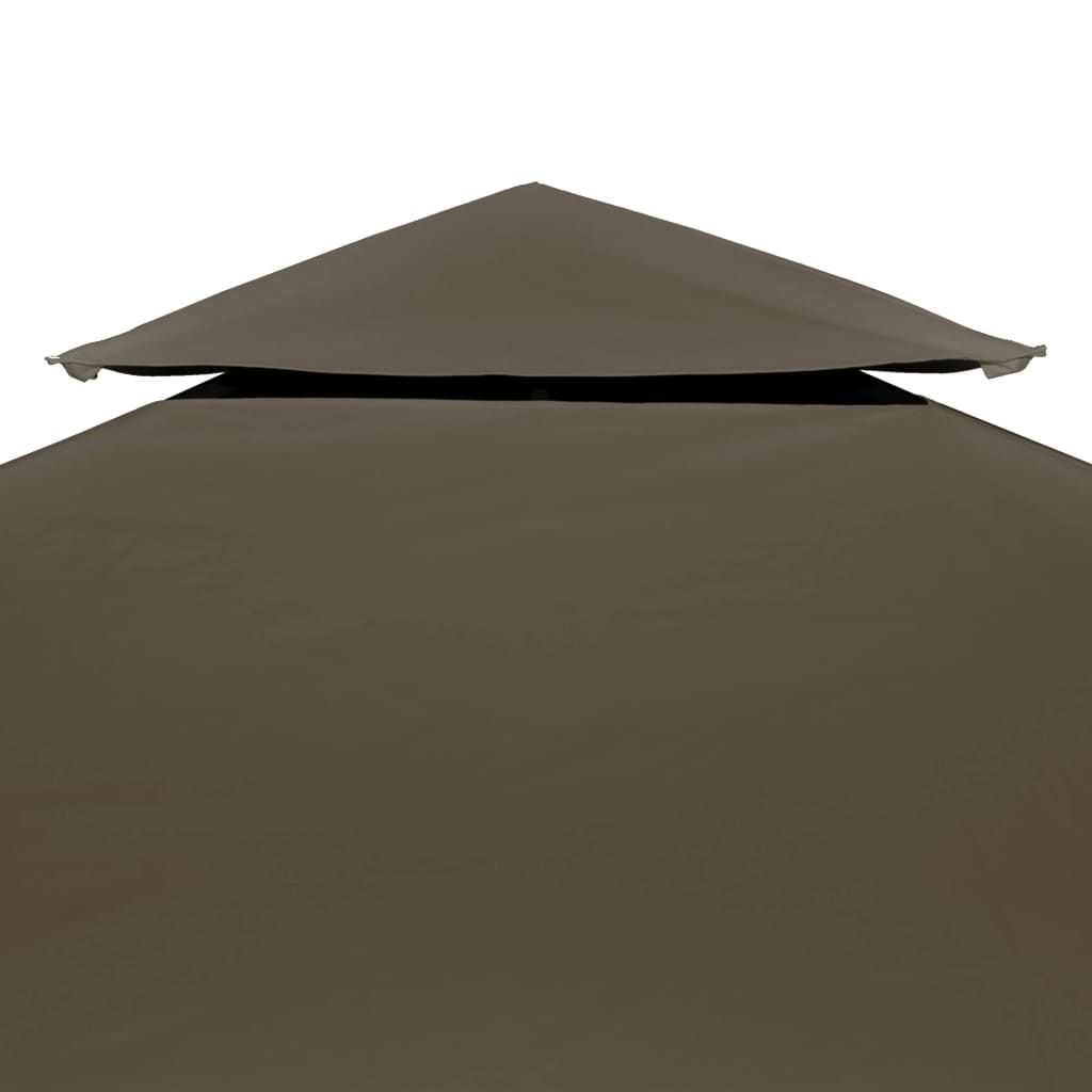 2-Tier Gazebo Top Cover 310 g/m² 3x3 m Taupe