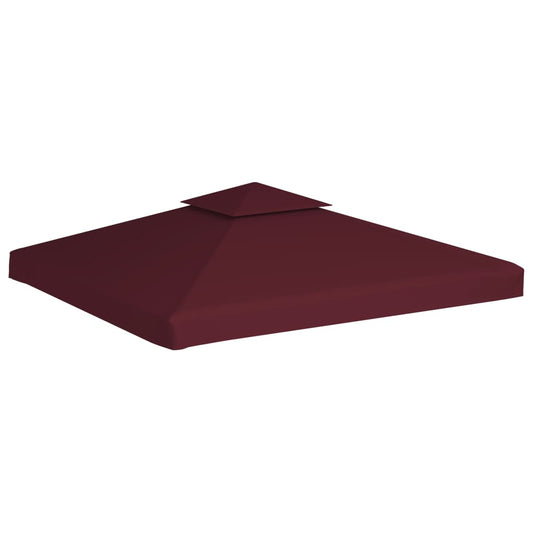 2-Tier Gazebo Top Cover 310 g/m² 3x3 m Bordeaux