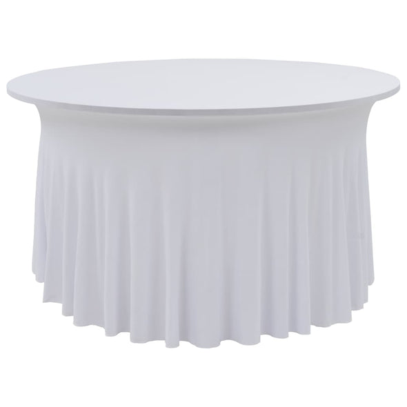 2 pcs Stretch Table Covers with Skirt 120x74 cm White
