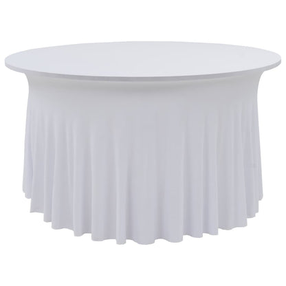 2 pcs Stretch Table Covers with Skirt 150x74 cm White