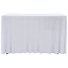 2 pcs Stretch Table Covers with Skirt 120x60.5x74 cm White