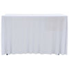 2 pcs Stretch Table Covers with Skirt 183x76x74 cm White