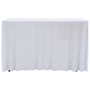 2 pcs Stretch Table Covers with Skirt 243x76x74 cm White