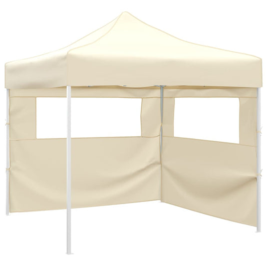 Foldable Tent with 2 Walls 291x291x315 cm Cream
