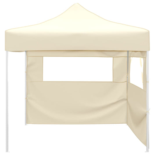 Foldable Tent with 2 Walls 291x291x315 cm Cream