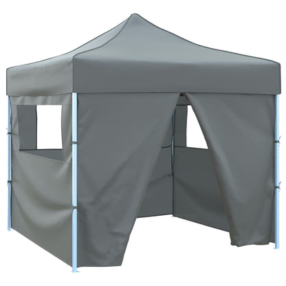 44964 vidaXL Foldable Party Tent Pop-Up with 4 Sidewalls 3x3 m Anthracite