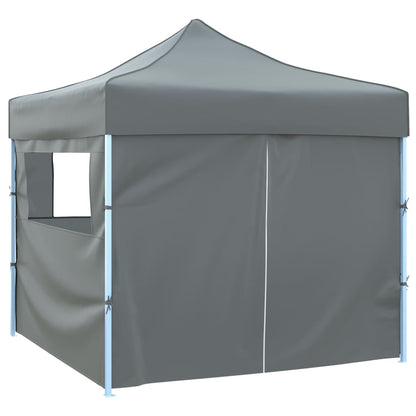 44964 vidaXL Foldable Party Tent Pop-Up with 4 Sidewalls 3x3 m Anthracite