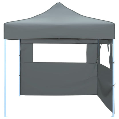 Foldable Party Tent Pop-Up with 2 Sidewalls 3x3 m Anthracite