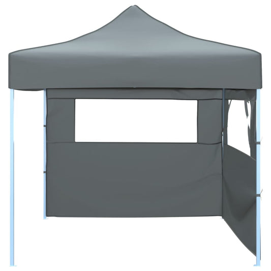 Foldable Party Tent Pop-Up with 2 Sidewalls 3x3 m Anthracite