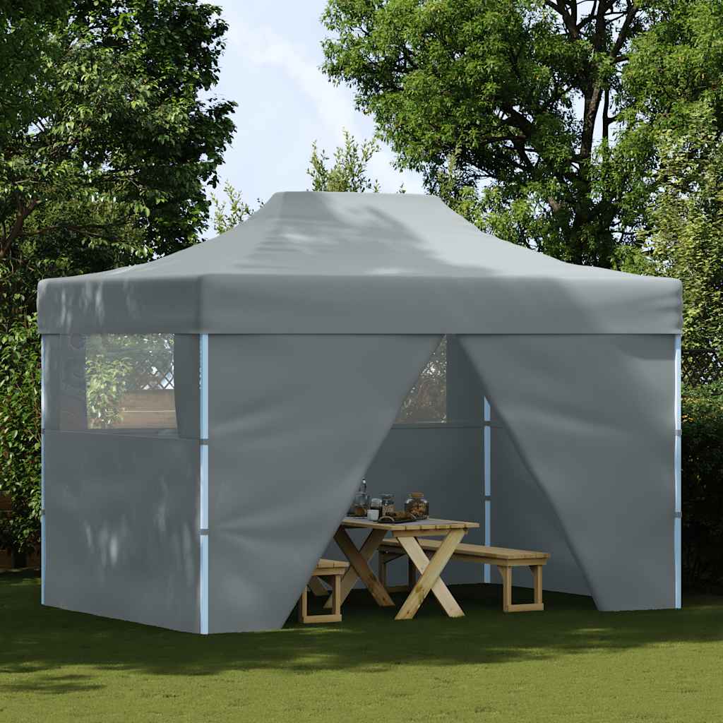 Foldable Tent Pop-Up with 4 Side Walls 3x4.5 m Anthracite