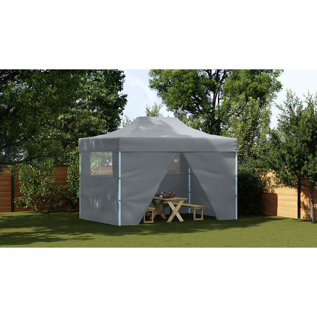 Foldable Tent Pop-Up with 4 Side Walls 3x4.5 m Anthracite