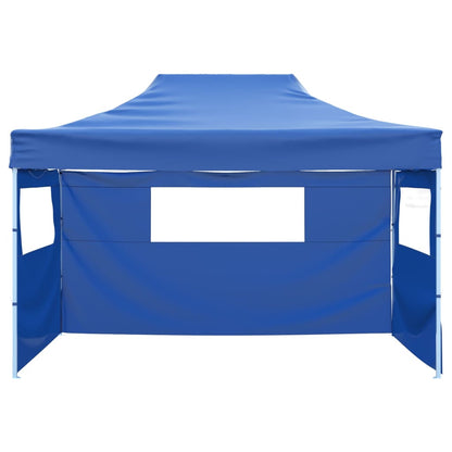 Foldable Tent with 3 Walls 3x4.5 m Blue