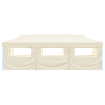 Folding Pop-up Party Tent with 8 Sidewalls 870x291x315 cm Cream
