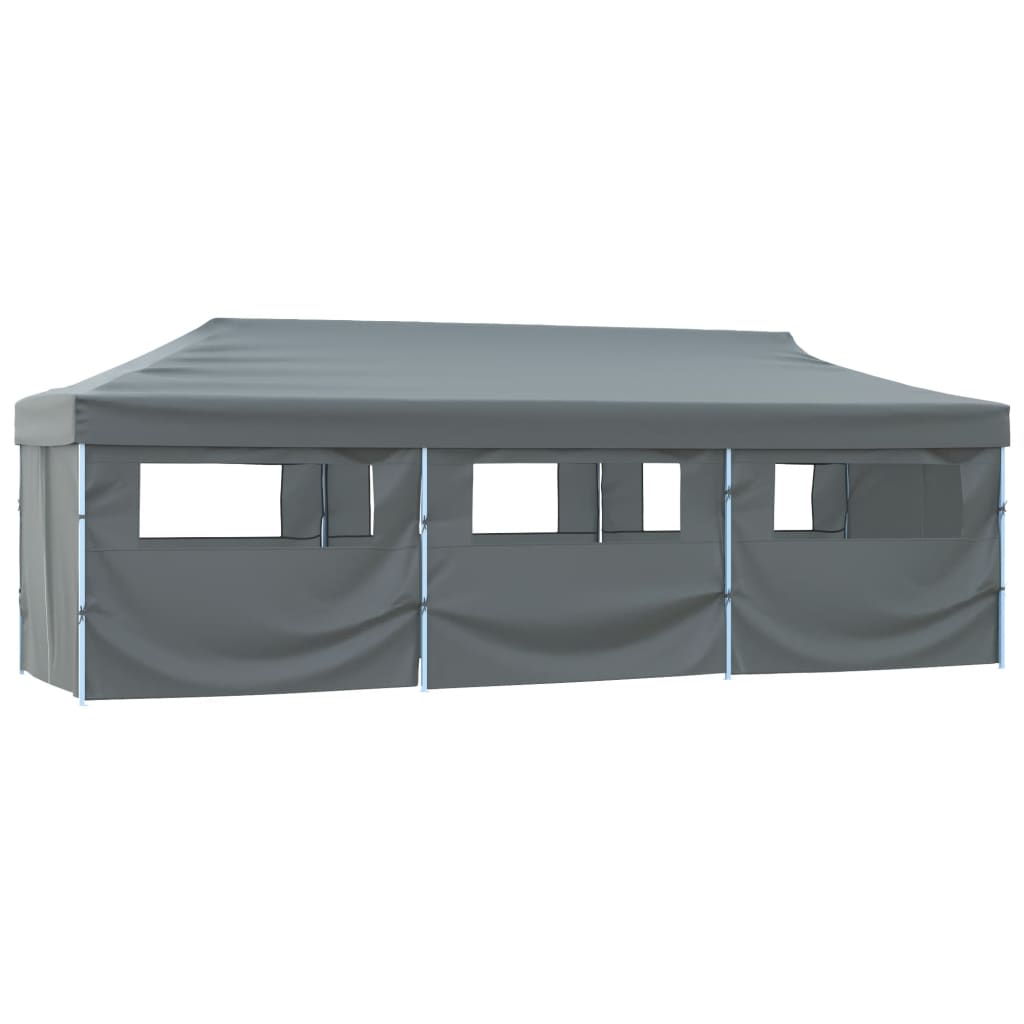 Folding Pop-up Party Tent with 8 Sidewalls 870x291x315 cm Anthracite