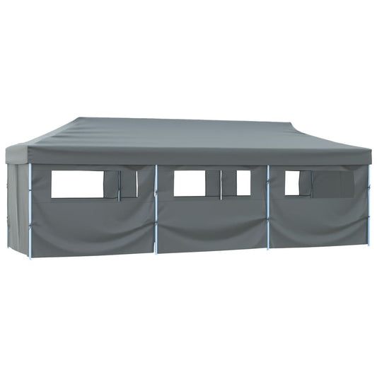 Folding Pop-up Party Tent with 8 Sidewalls 870x291x315 cm Anthracite