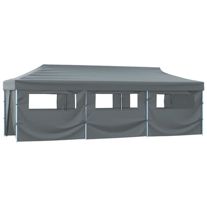 Folding Pop-up Party Tent with 8 Sidewalls 870x291x315 cm Anthracite