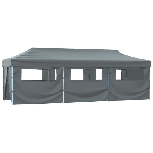 Folding Pop-up Party Tent with 8 Sidewalls 870x291x315 cm Anthracite
