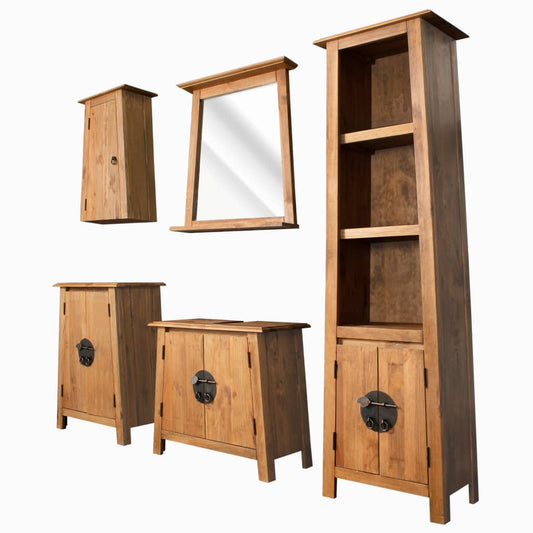 Bathroom Set | Solid recycled pinewood | Medium | Bathroom Set
