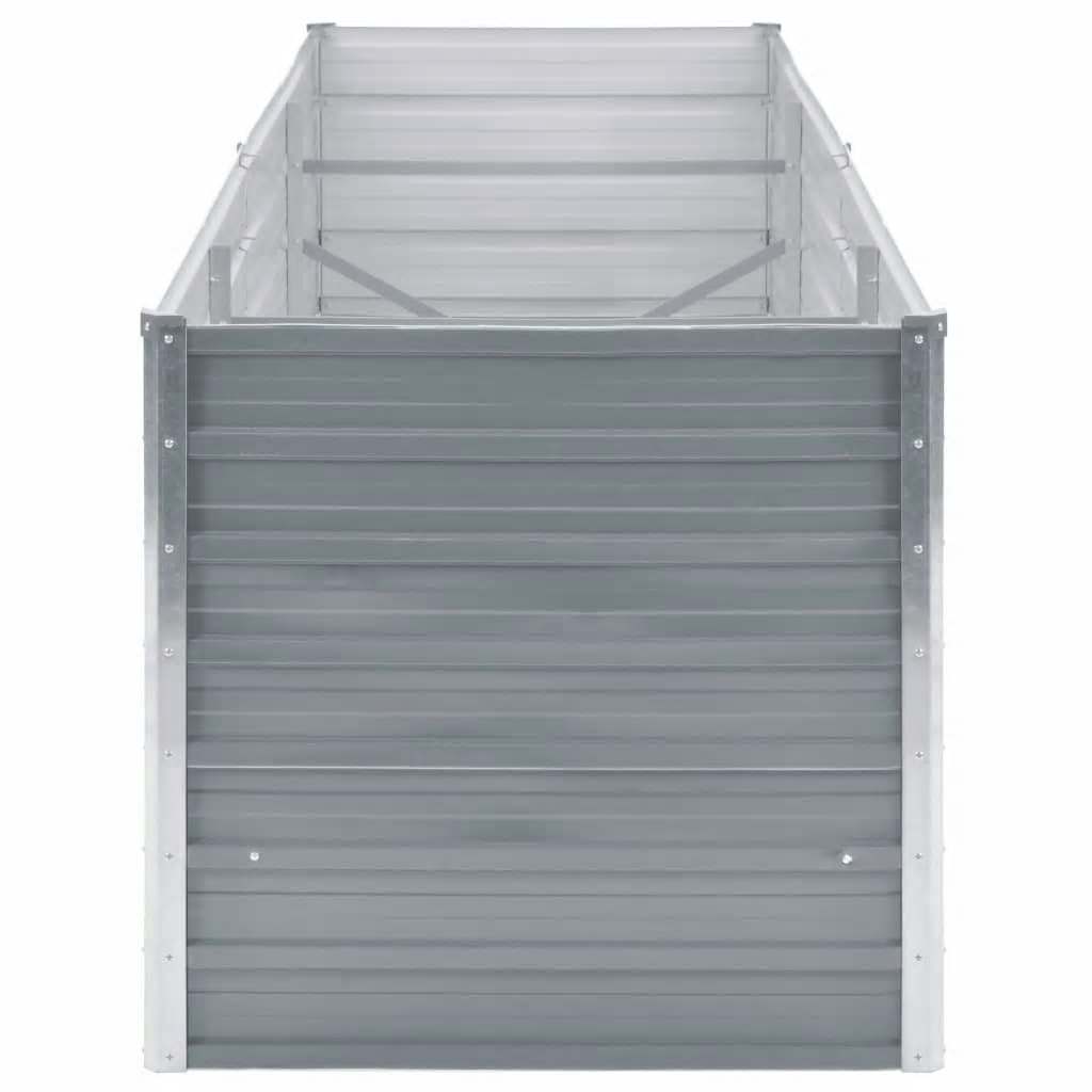 Garden Raised Bed Galvanized Steel 94.5"x31.5"x31.3" Gray