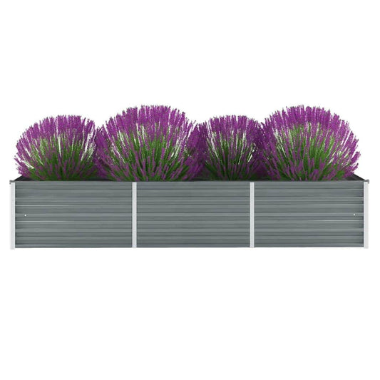 Raised Bed | Grey | Galvanized steel | 240x80x45cm | Durable