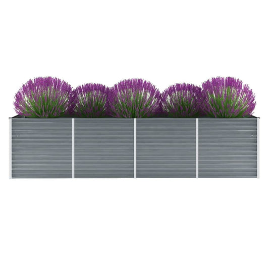Raised Bed | Grey | Galvanised Steel | 320x80x77 cm | Heavy Duty