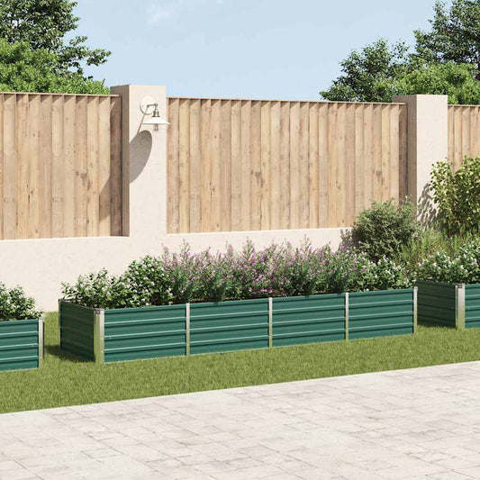 Raised Bed | Green | Galvanised Steel | 320x80x45 cm