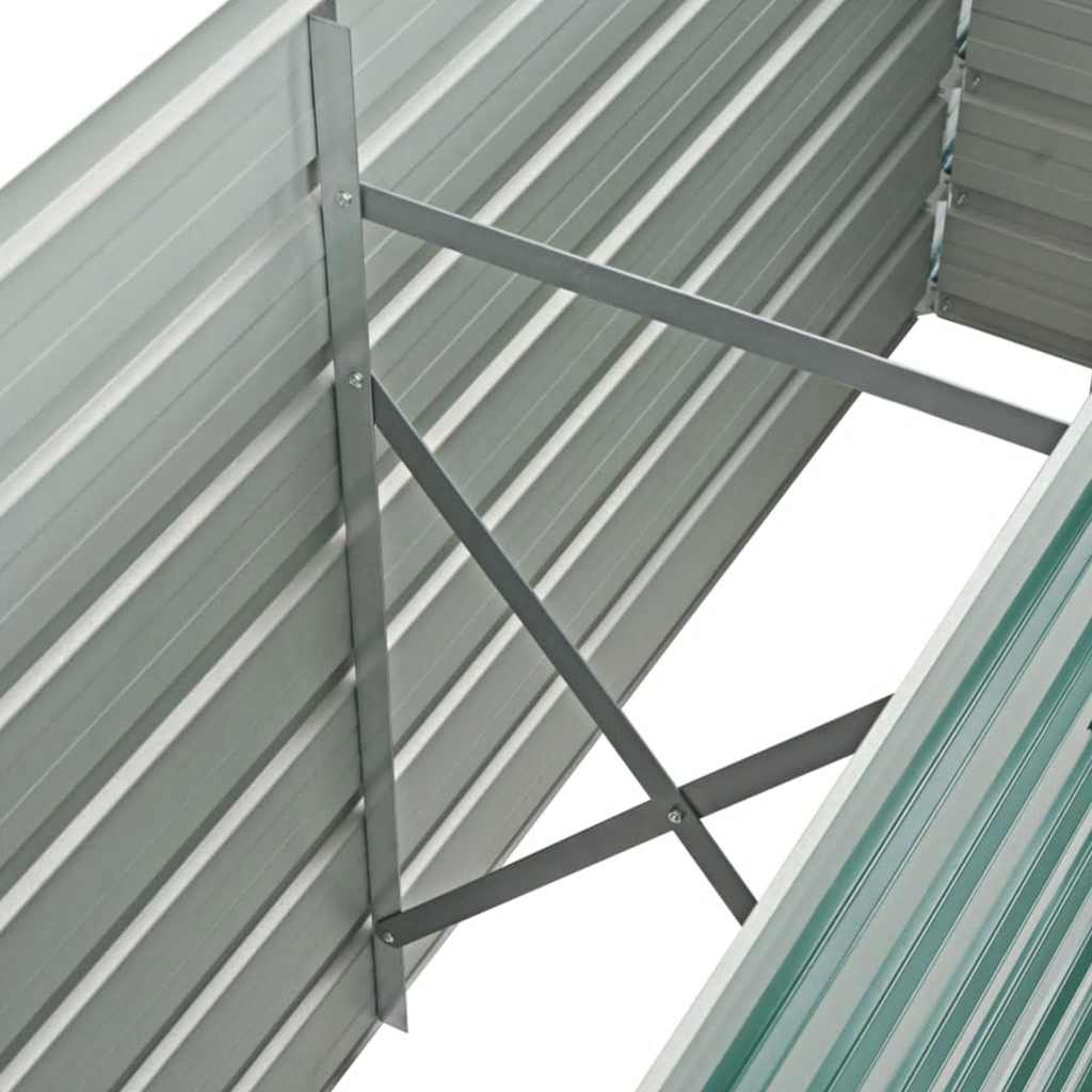 Garden Raised Bed Galvanised Steel 160x40x77 cm Green