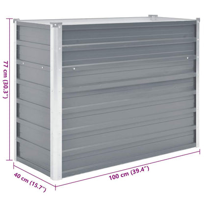 Garden Raised Bed Galvanised Steel 100x40x77 cm Grey