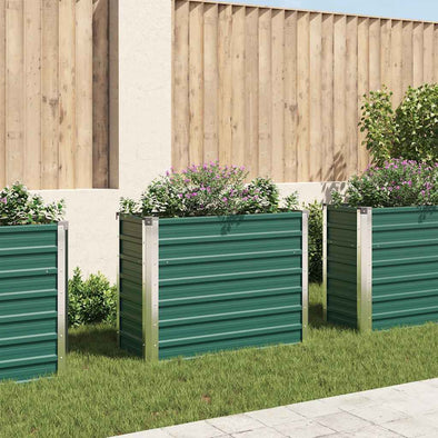 Garden Raised Bed Galvanized Steel 39.4"x15.7"x31.3" Green